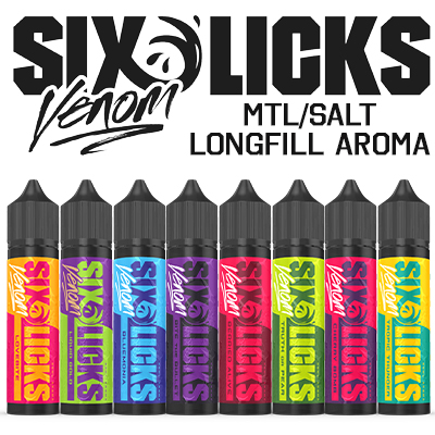 International - Six Licks Venom - MTL/Salt Longfill Flavour 60ml
