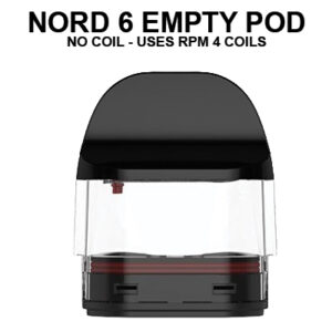 Smok Nord 6 Pod Replacement Cartridge No Coil - 1x2