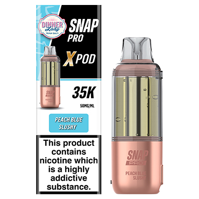 Dinner Lady Snap Pro X Disposable Flavour Pod 50mg Peach Blue Slushy 1x 1