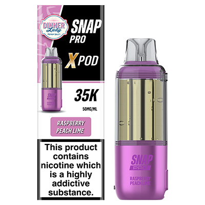 Dinner Lady Snap Pro X Disposable Flavour Pod 50mg Raspberry Peach Lime 1x 1