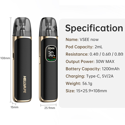 Hellvape VSEENOW Pod Kit Specs