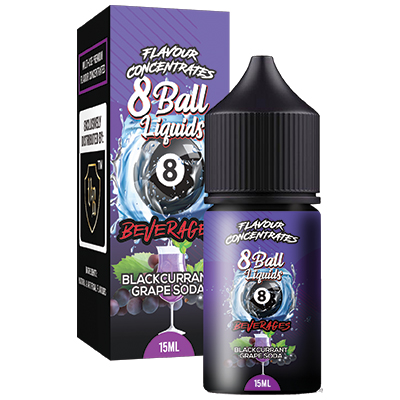 Local VR 8 Ball Beverages Blackcurrant Grape Soda Salt MTL Longfill Aroma