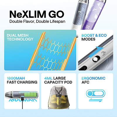 OXVA Ne Xlim Go Pod Kit Features