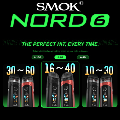 Smok Nord 6 Pod Kit Pod Wattage