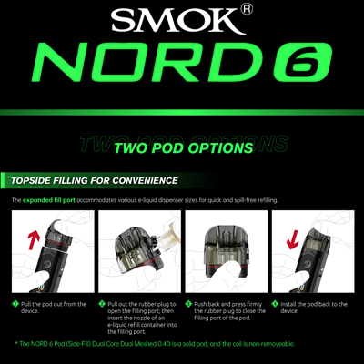 Smok Nord 6 Pod Kit Side Fill Pod