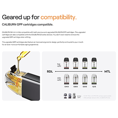 Uwell Caliburn G 4 Mini Pod Kit Compatability