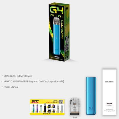 Uwell Caliburn G 4 Mini Pod Kit Package Includes